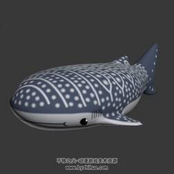 可愛的花紋鯊魚3D模型fbx格式下載