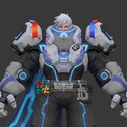 王者荣耀 亚瑟[心灵战警] 科幻未来风3D角色模型