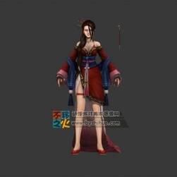 美女NPC 有动作的店铺老板娘模型