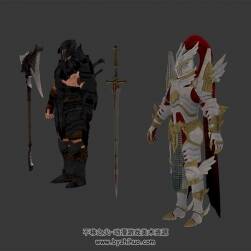中世紀(jì)惡魔與光明鎧甲士兵3DMax模型下載