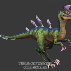 迅猛龍3DMax模型帶骨骼全套動作下載