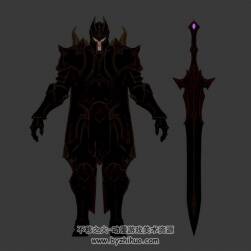 黑甲武士3DMax fbx模型下載 含貼圖