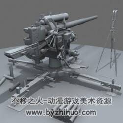 戰(zhàn)地1942 25毫米Anti-aircraft gunsAA防空炮3DMaya模型