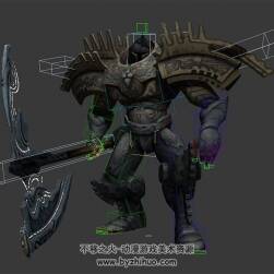 巨斧鎧甲巨人戰(zhàn)士 3D模型 有綁定和動作