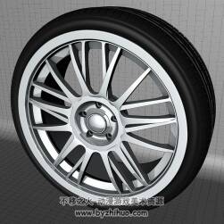 Car tires C4D轮胎道具3D模型下载