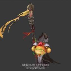 Q版 蛤蟆蟾蜍法師 祭祀 3D模型 有綁定和全套動作