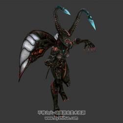 昆蟲女妖怪 3D模型 有綁定和全套動作