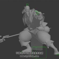 中國武俠壯漢角色 3D模型 有綁定和武打動(dòng)作 四邊面