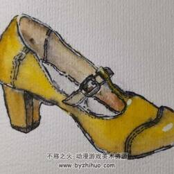 嘗試水彩高跟鞋
