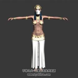 寫實(shí)風(fēng)阿拉伯美女 3D模型 四邊面高精模