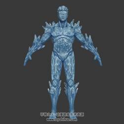 游戲角色冰甲士兵男3DMax模型下載