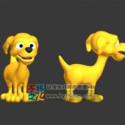 A yellow dog 可爱的小黄狗 3DS模型