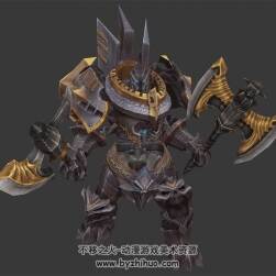 雙斧鎧甲巨人 3D模型 有綁定和全套動(dòng)作