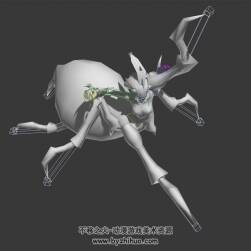蜘蛛3種攻擊動作3DMax模型帶綁定下載