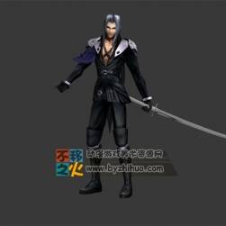 萨菲罗斯 帅哥 反派 白发 模型