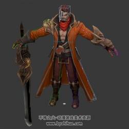 大刀粗獷男 四邊面 Max模型