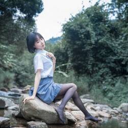 木綿綿  水色溪邊制服 高清原圖 52P