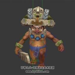 石頭帽子 蠻族侏儒 3D模型 有綁定和動(dòng)作 四邊面