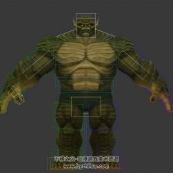 游戏生物绿皮怪物妖怪3DMax模型下载 带绑定