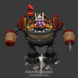 DOTA2 伐木機(jī)Shredder3D模型含貼圖 max maya obj格式下載