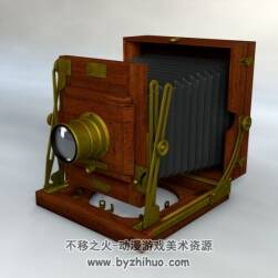C4D老式相机古董箱式风琴相机3D模型分享下载
