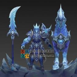 王者荣耀 关羽[冰锋战神]+战马 3D角色模型