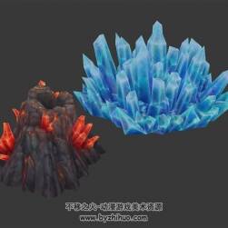 火山口 水晶 3D模型 卡通风 四角面 百度网盘下载