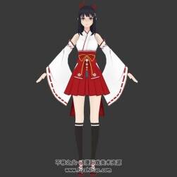 日本和風(fēng)服裝女生3DMax模型含貼圖下載