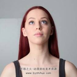 藝用人體之女子臉部面部光影變化素材圖