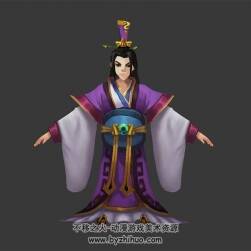 卡通風 古代男貴族 3D模型 有綁定和站立待機動作