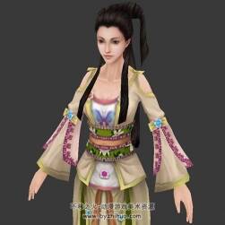 古裝江湖溫婉女角色NPC 3DMax模型下載