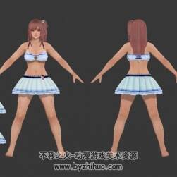 粉色奶牛泳裝穗乃果流宗師果皇 粉發(fā)少女次世代高精3D模型