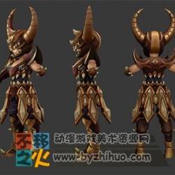 Q版 黄金 男战士模型