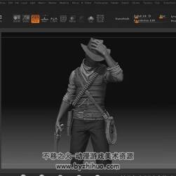 ZBbrush 牛仔枪手角色道具雕刻视频教程