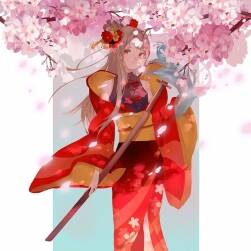 和風少女與太刀 插畫壁紙圖集分享 172P