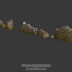 兽头矮墙 3D模型下载 四角面 max格式