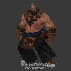 壯漢和尚武僧 3D模型 有綁定和動(dòng)作