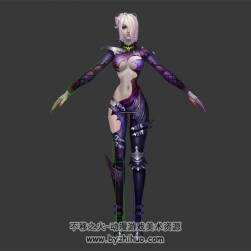 粉色短發(fā) 刺客風(fēng)緊身衣少女 3D模型 有綁定