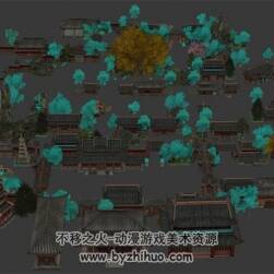 美術資源三國古風高質量場景3D模型 Max 3DS格式帶貼圖