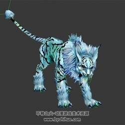 白老虎怪獸 3D模型 有綁定和動作 四邊面