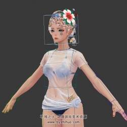 泳裝甜美女孩3DMax模型帶綁定下載