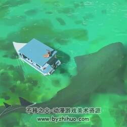 插画师Atey Ghailan 浅海钓鲨鱼绘制视频教程 2018年3月