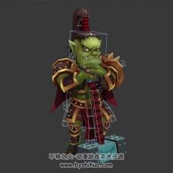 Q版綠皮獸人 戰(zhàn)士3D模型 有綁定和動(dòng)作