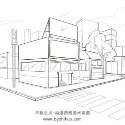 場景兩點透視