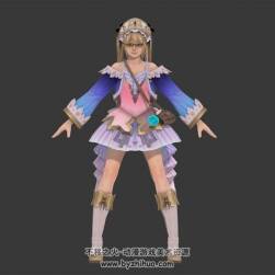 金發(fā)洛麗塔雙馬尾美少女 3D模型