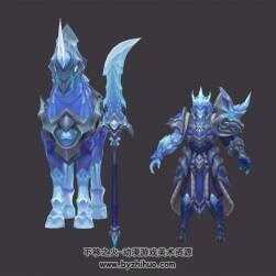 冰封將軍騎兵 王者榮耀關(guān)羽冰封 戰(zhàn)馬獨角獸 3D模型