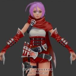 兩位游戲角色韓風(fēng)刺客妹子3DMax FBX模型下載