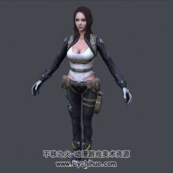 游戲人物現(xiàn)代女特工傭兵3D角色模型fbx格式下載
