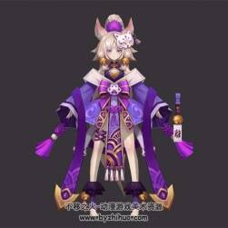 幻想和風(fēng) 蘿莉貓妖 3D模型下載