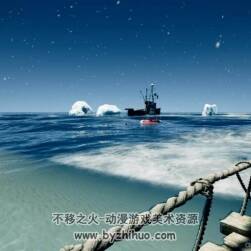 海洋模擬   浮力，海浪，海底 魚